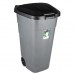 Мусорный бак с крышкой на колесах 110л серый