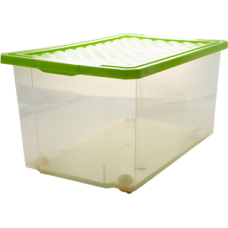 Ящик для хранения Optima 57 л на роликах зеленый прозрачный