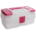 Ящик для хранения мелочей прозрачный розовый